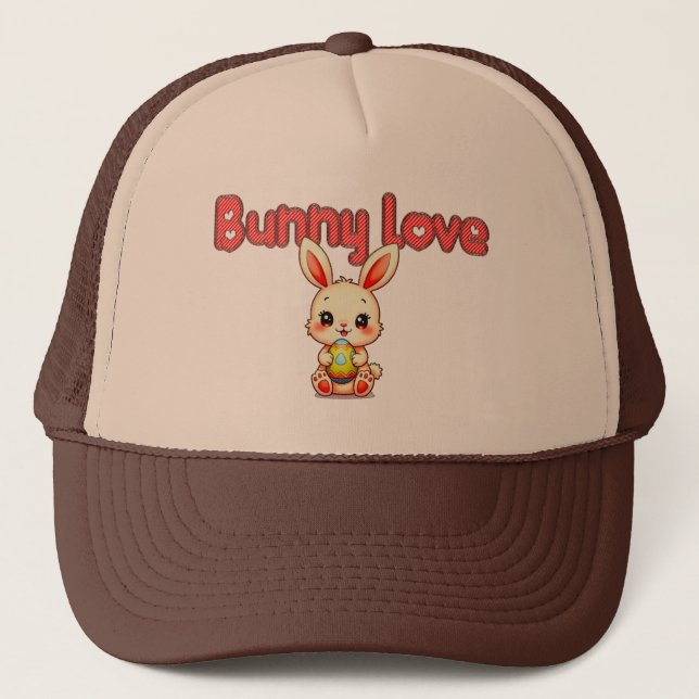 Gorra De Camionero Bunny Love – Cute Easter Bunny Design - boné (Anverso)