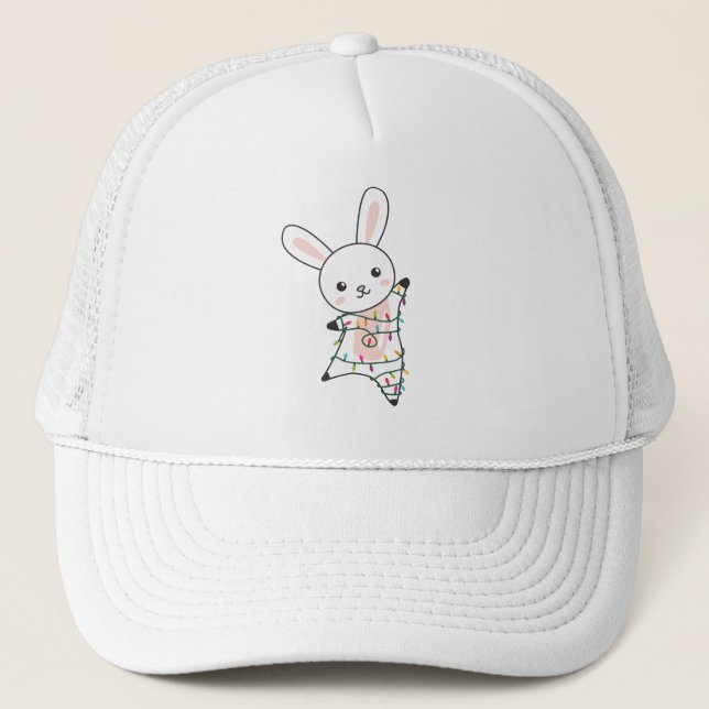 Gorra De Camionero Bunny Merry Christmas Winter Animals Rabbits (Anverso)