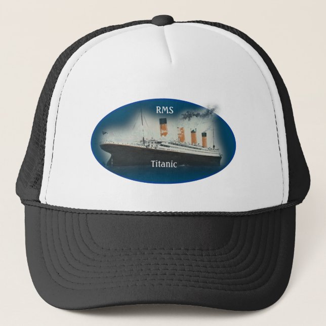 Gorra De Camionero Buque Titanic Sea Blue White Star Line (Anverso)