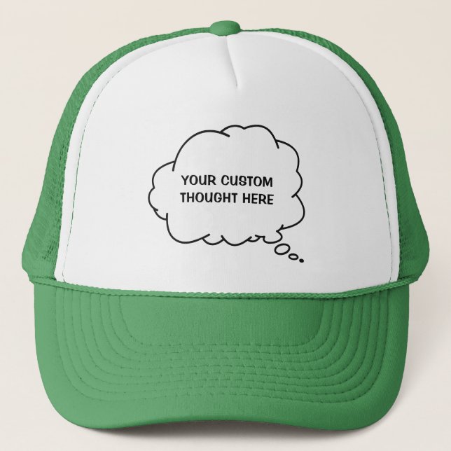 Gorra De Camionero Burbuja de reflexión de texto personalizado (Anverso)