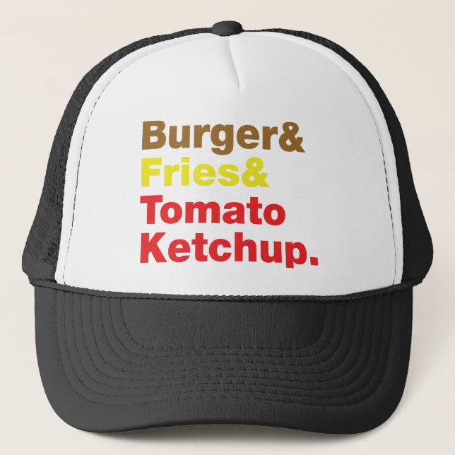 Gorra De Camionero Burger & Fries & Tomate Ketchup. (Anverso)