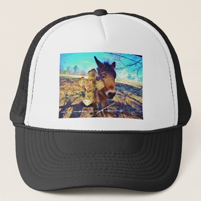 Gorra De Camionero Burro con cruz Rosa (Anverso)