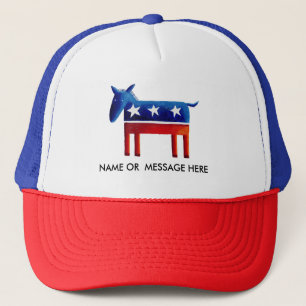 Gorra De Camionero Burro Demócrata Nombre o Mensaje Personalizado