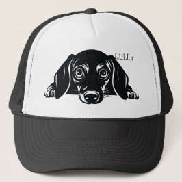 Gorra De Camionero Buscando Perro Dachshund. Personalizar
