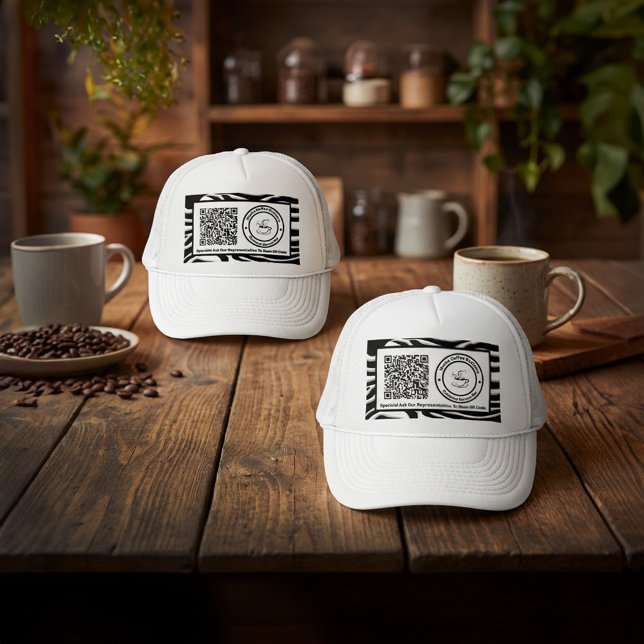 Gorra De Camionero Business Company Logo Specials QR Code Custom   (Business Company Logo Specials QR Code Custom Trucker Hat is great for your employees to wear. )