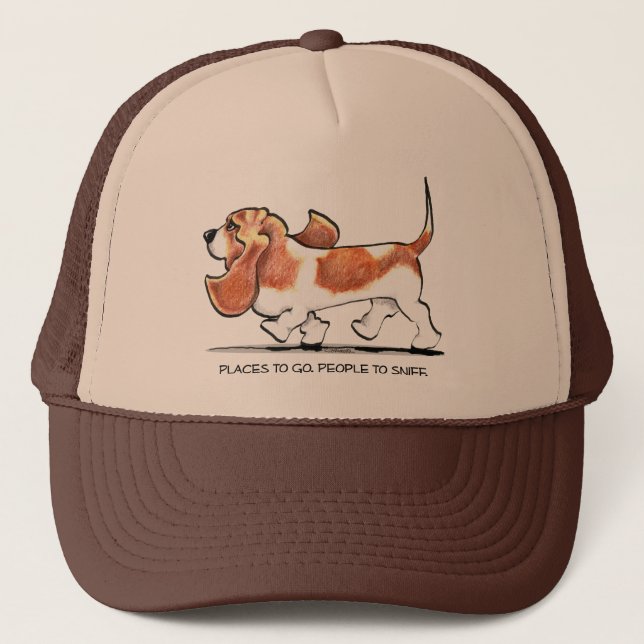 Gorra De Camionero Busy Basset Hound (Anverso)