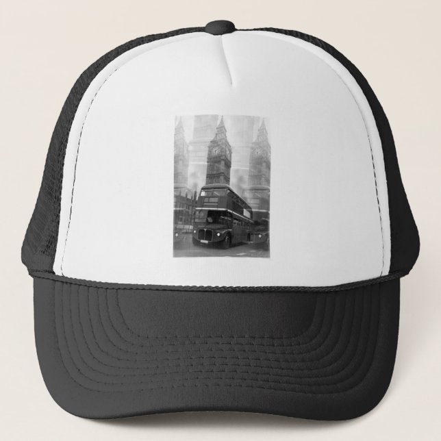Gorra De Camionero BW Black & White London Bus & Big Ben (Anverso)