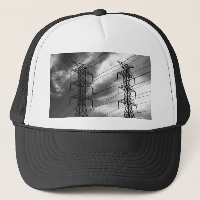 Gorra De Camionero Bw del dbl de la línea eléctrica (Anverso)