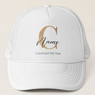 Gorra De Camionero C inicial monogramada moderna y nombre personaliza