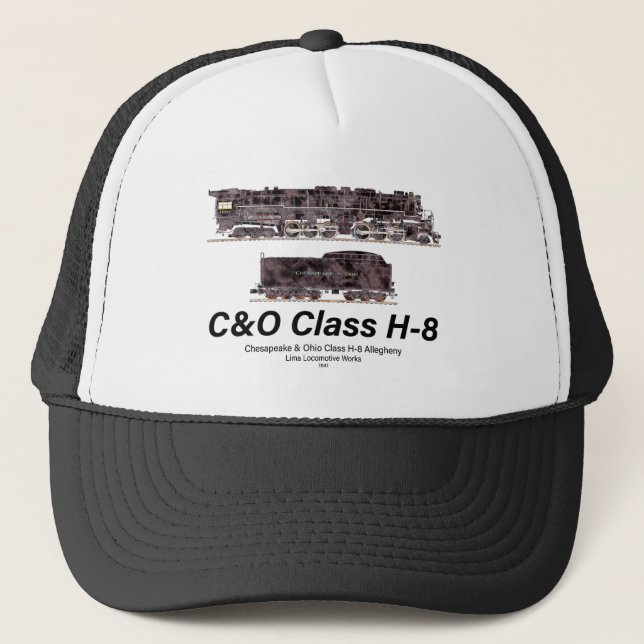 Gorra De Camionero C&O Class H-8 Allegheny Steam Locomotive Profile (Anverso)