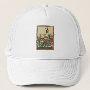 Gorra De Camionero Caballeros cargando, Manesse del Codex del Siglo X