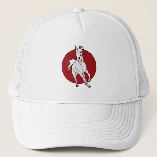 Gorra De Camionero Caballo blanco (Anverso)