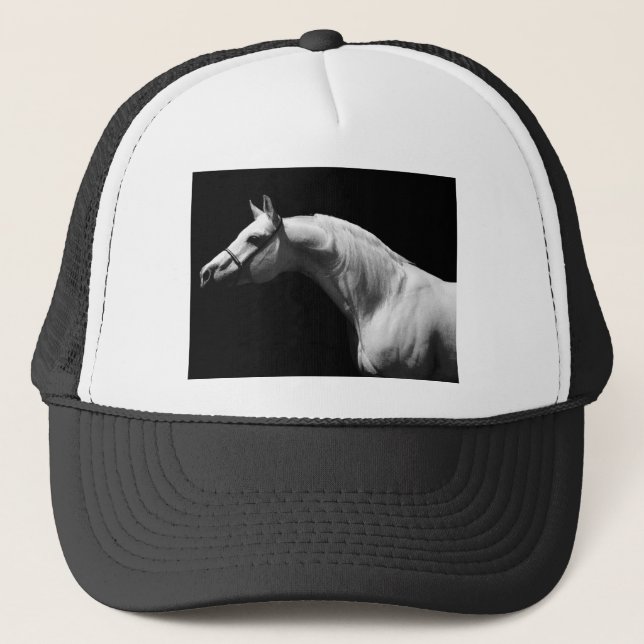 Gorra De Camionero Caballo blanco y negro (Anverso)