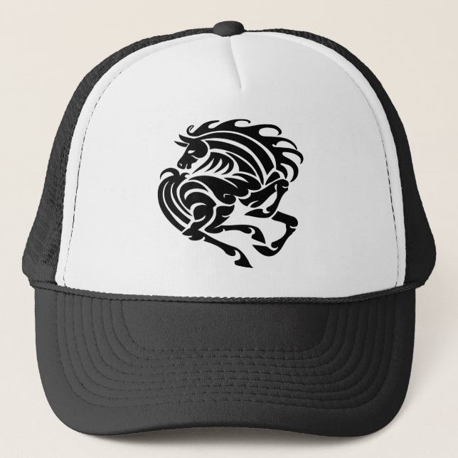 Gorra De Camionero Caballo blanco y negro (Anverso)