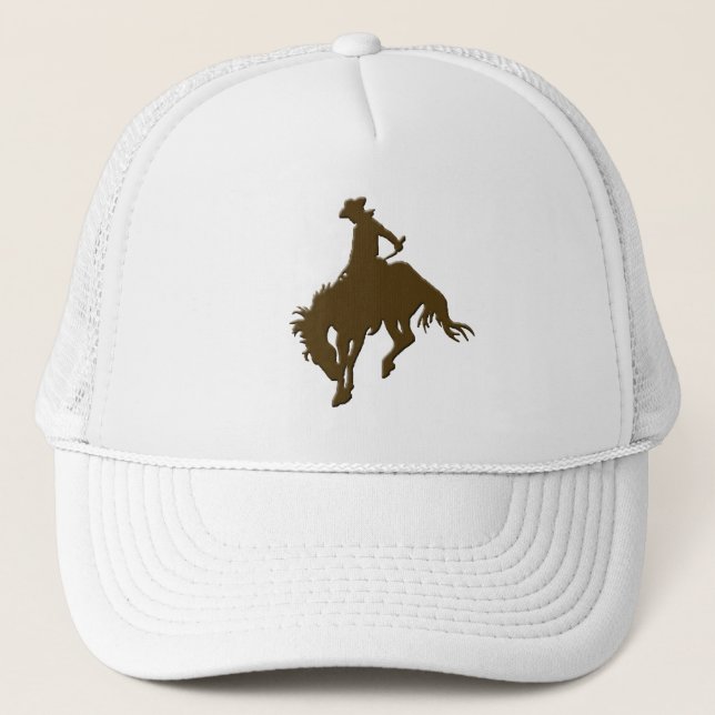 Gorra De Camionero Caballo Bucking del vaquero de Brown (Anverso)