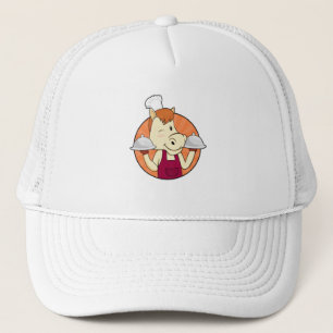 Gorra De Camionero Caballo cocinado con platos servidos