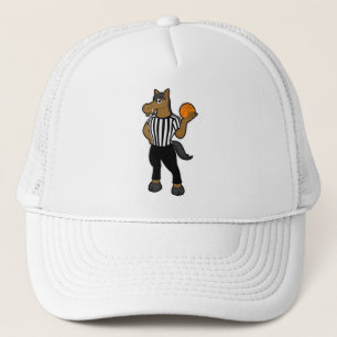 Gorra De Camionero Caballo como árbitro con baloncesto e hilo