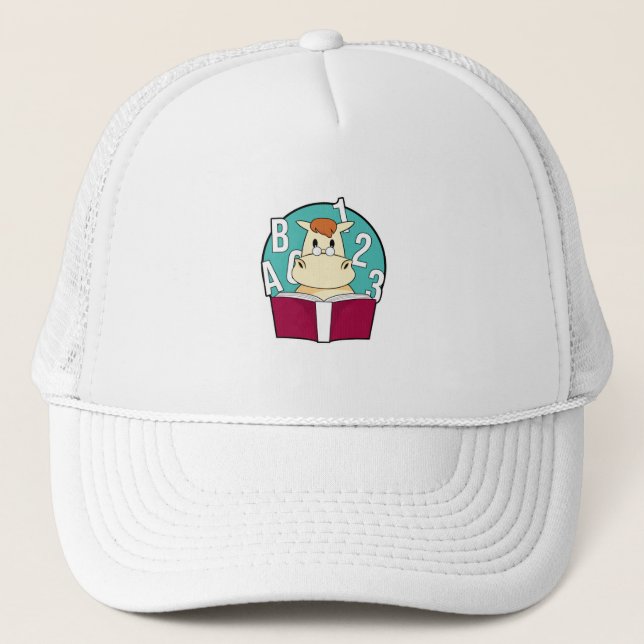 Gorra De Camionero Caballo como estudiante con anteojos y libro (Anverso)
