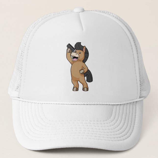 Gorra De Camionero Caballo como peluquero con comb (Anverso)