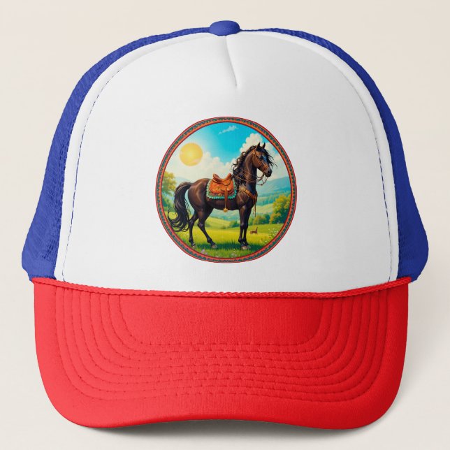 Gorra De Camionero Caballo con fondo vibrante (Anverso)