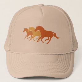 Gorra De Camionero Caballo Corriendo (Naranja)