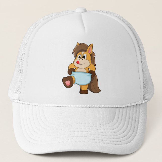 Gorra De Camionero Caballo de bebé con pañal (Anverso)