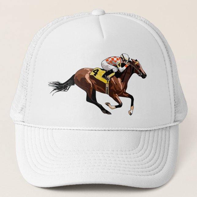 Gorra De Camionero Caballo de carreras y jockey (Anverso)