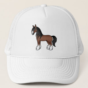 Gorra De Camionero Caballo de dibujos animados Brown Gypsy Vanner Cly