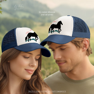Gorra De Camionero Caballo de Fino de Paso Negro con guión