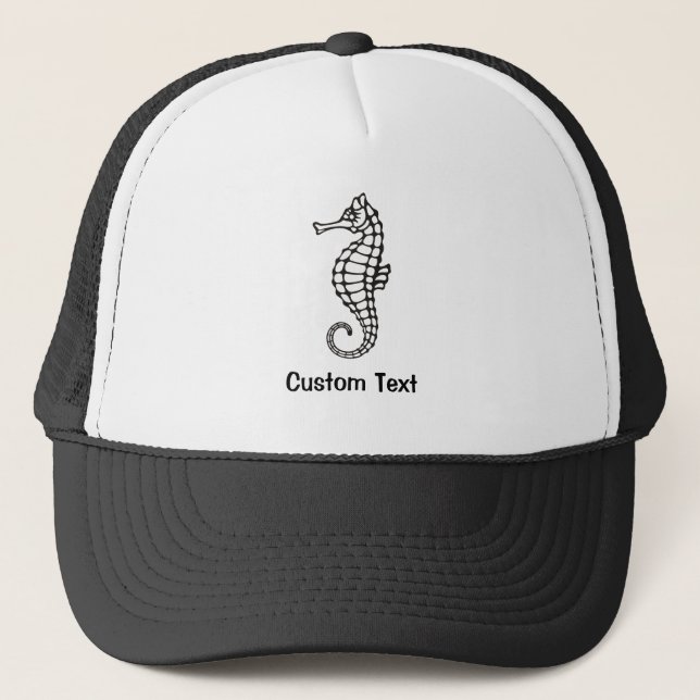 Gorra De Camionero Caballo de mar negro (Anverso)