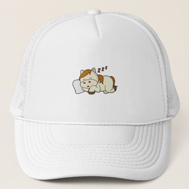 Gorra De Camionero Caballo durmiendo con almohada (Anverso)