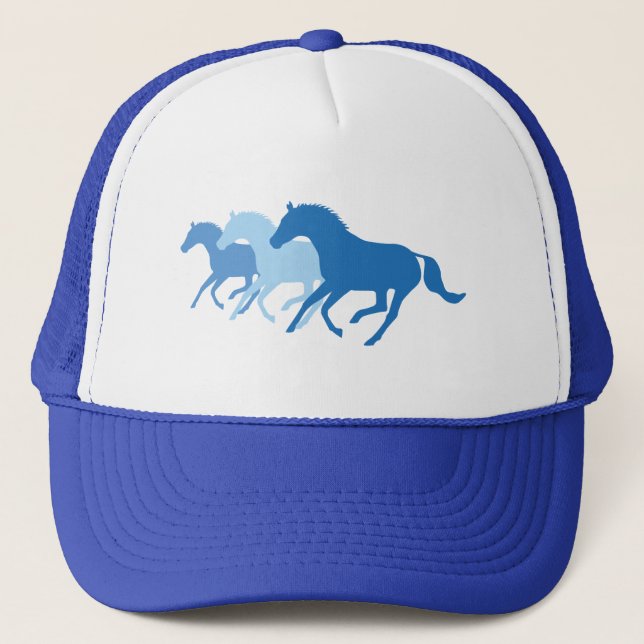 Gorra De Camionero Caballo en marcha (azul) (Anverso)
