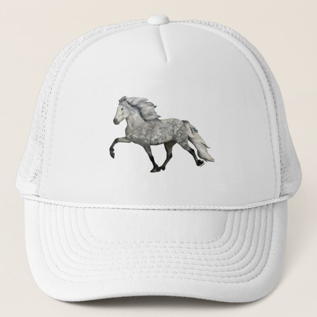 Gorra De Camionero Caballo islandés canoso y carismático (Anverso)