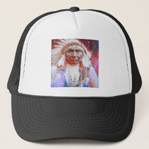 Gorra De Camionero Caballo Loco nativo americano