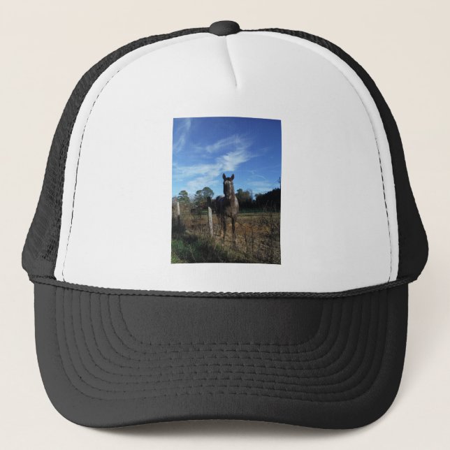 Gorra De Camionero Caballo marrón de chocolate lechoso en azul (Anverso)