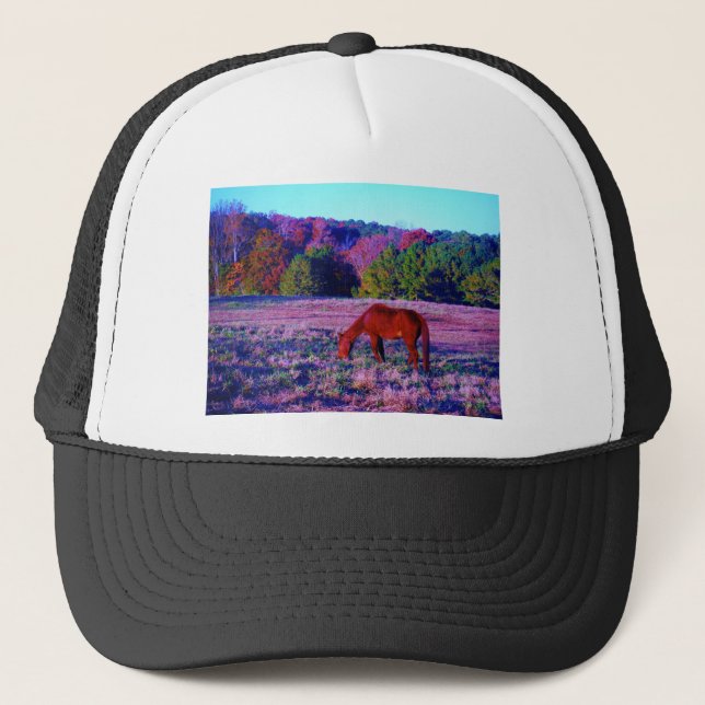 Gorra De Camionero Caballo marrón en Grasa Morada (Anverso)