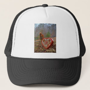 Gorra De Camionero Caballo marrón en miniatura del corazón de San Val