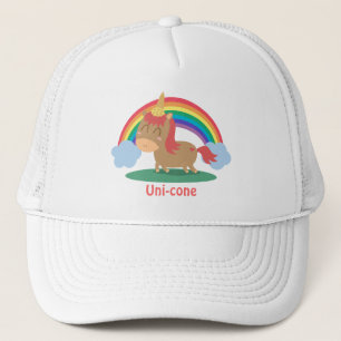 Gorra De Camionero Caballo Marrón Kawaii intentando ser un Unicornio