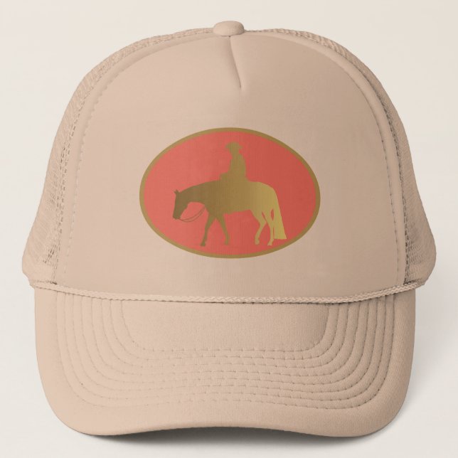 Gorra De Camionero Caballo occidental de oro del placer (Anverso)