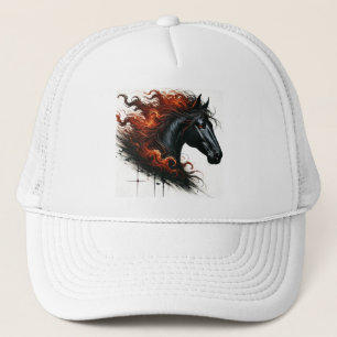 Gorra De Camionero Caballo Oscuro Con Crin Ígnea