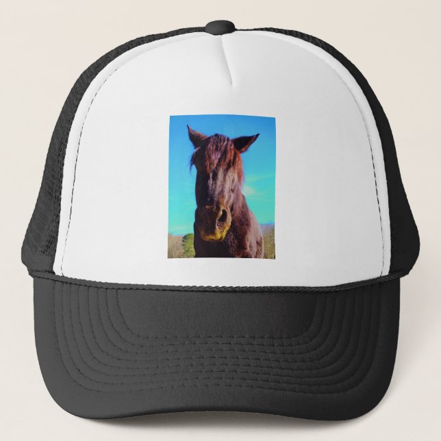 Gorra De Camionero Caballo púrpura con boca verde (Anverso)