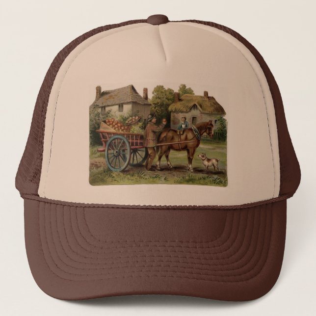 Gorra De Camionero Caballo victoriano dibujó carro de Apple (Anverso)