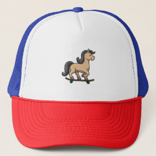 Gorra De Camionero Caballos como patinador con patineta