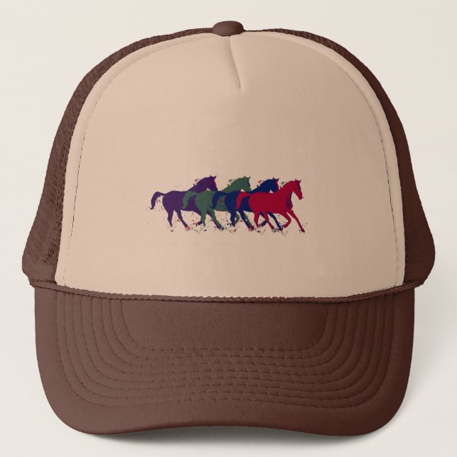 Gorra De Camionero caballos gráficos corriendo (Anverso)