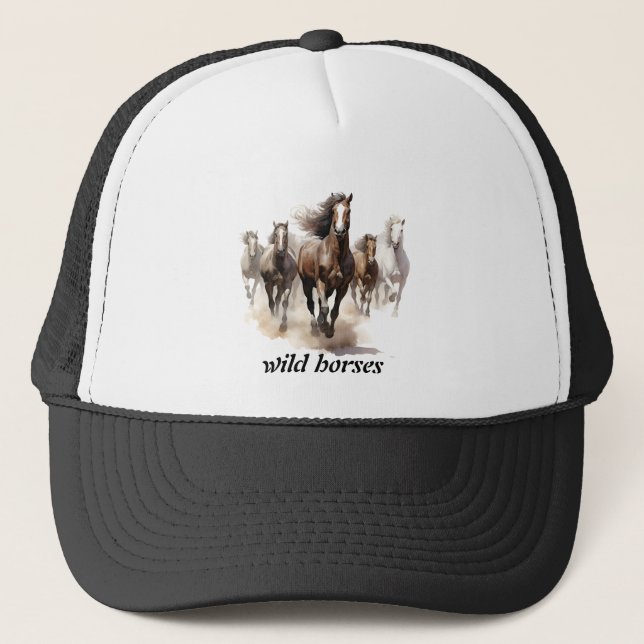 Gorra De Camionero caballos salvajes hermosos (Anverso)