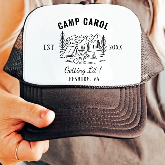 Gorra De Camionero Cabaña de camping de despedida de soltera personal (Subido por el creador)