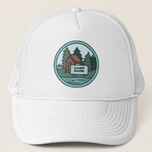 Gorra De Camionero Cabaña isleña del campamento juvenil con signo p