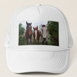 Gorra De Camionero Cabello De Pelo, Cuatro Picas De Caballo,