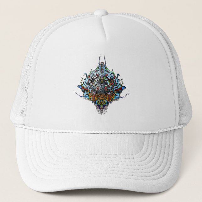 Gorra De Camionero Cabeza Alien - Azul (Anverso)