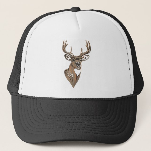 Gorra De Camionero Cabeza de ciervo de cola blanca (Anverso)